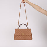 Limited Edition Chanel 2018 Medium Caviar Lizard Coco Handle Bag