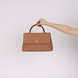 Limited Edition Chanel 2018 Medium Caviar Lizard Coco Handle Bag