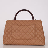 Limited Edition Chanel 2018 Medium Caviar Lizard Coco Handle Bag