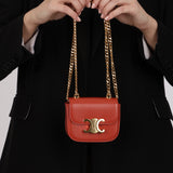 Celine Red Canyon Teen Triomphe Victoire Chain Bag
