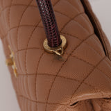 Limited Edition Chanel 2018 Medium Caviar Lizard Coco Handle Bag