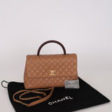 Limited Edition Chanel 2018 Medium Caviar Lizard Coco Handle Bag