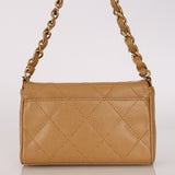 Rare Chanel Mini Rectangular Flap Beige Caviar 2002 24K GP
