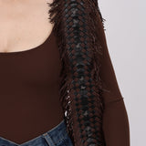 Limited Edition Bottega Veneta 2003 Intrecciato Suede Fringe Boho Hobo