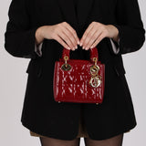 Dior 2019 Red Patent Cannage Mini Lady Dior