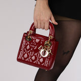 Dior 2019 Red Patent Cannage Mini Lady Dior