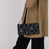 Chanel 2002 Canvas Icon Chain Pochette