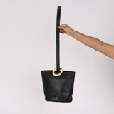 Celine Gold Ring Bucket Bag Black Calfskin 1990s