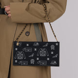 Chanel 2002 Canvas Icon Chain Pochette