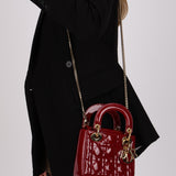 Dior 2019 Red Patent Cannage Mini Lady Dior