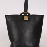 Celine Gold Ring Bucket Bag Black Calfskin 1990s