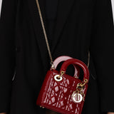 Dior 2019 Red Patent Cannage Mini Lady Dior