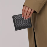Bottega Veneta Black Intrecciato Bifold Wallet
