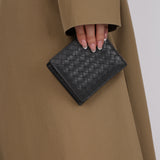 Bottega Veneta Black Intrecciato Bifold Wallet