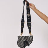 Dior Navy Oblique Saddle Belt Bag with Guitar Strap 2019
