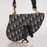 Dior Navy Oblique Saddle Belt Bag with Guitar Strap 2019