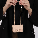 Chanel 2020 Nude Caviar Flap Belt Bag GHW
