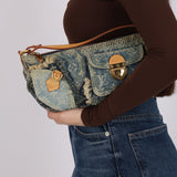 Limited Edition Louis Vuitton Monogram Denim Patchwork Pouchy