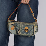 Limited Edition Louis Vuitton Monogram Denim Patchwork Pouchy