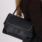 Chanel 2015 Bicolor Lambskin Paris-Salzburg Jumbo Tyrolean Flap