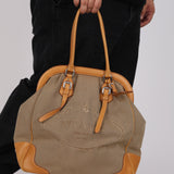 Prada Corda Logo Jacquard Large Frame Tote