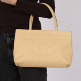 Chanel 2005 Light Butter Yellow Caviar Timeless Tote 24K GP