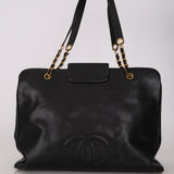 Rare Chanel 1996 Caviar Supermodel Tote Bag 24K GP