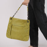 Bottega Veneta Green Intrecciato Angolo Shoulder Bag