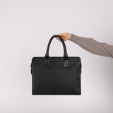 Vintage Bottega Veneta Black Intrecciato Milano Sac De Document