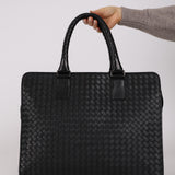 Vintage Bottega Veneta Black Intrecciato Milano Sac De Document