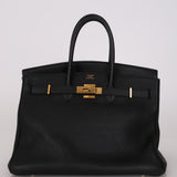 Hermes 2003 Noir Togo Birkin 35 Retourne GHW