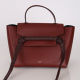 Celine Maroon Leather Braided Mini Belt Bag