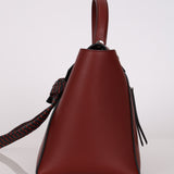 Celine Maroon Leather Braided Mini Belt Bag