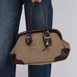 Prada Canapa Logo Jacquard Canvas Doctor Bag