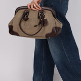 Prada Canapa Logo Jacquard Canvas Doctor Bag