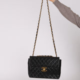 Chanel 1996 Lambskin XL Logo Jumbo Single Flap 24K GP