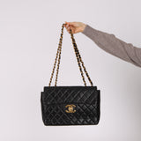 Chanel 1996 Lambskin XL Logo Jumbo Single Flap 24K GP