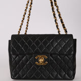 Chanel 1996 Lambskin XL Logo Jumbo Single Flap 24K GP
