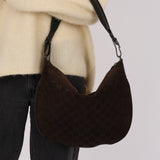 Runway Gucci 1997 Chocolate GG Suede Medium Hobo