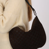 Runway Gucci 1997 Chocolate GG Suede Medium Hobo