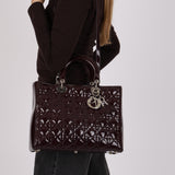 Christian Dior 2010 Wine Patent Large Lady Dior