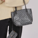Goyard Grey Goyardine Reversible Mini Anjou Tote
