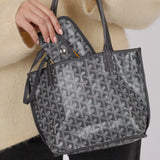 Goyard Grey Goyardine Reversible Mini Anjou Tote