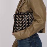 Chanel 1996 Canvas CC Clover Kiss-Lock Shoulder Clutch