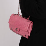 Rare Chanel 2011 Pink Lambskin Upside Down Single Flap Bag