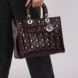 Christian Dior 2010 Wine Patent Large Lady Dior