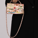 Limited Edition Chanel 2017 Pink Satin Paris-Cuba Cigare Mini Square Flap Bag