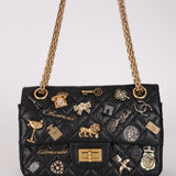 Chanel 2017 Quilted Aged Calfskin Lucky Charms 2.55 Reissue 224 Double Flap