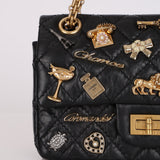 Chanel 2017 Quilted Aged Calfskin Lucky Charms 2.55 Reissue 224 Double Flap