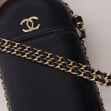 Chanel 2015 Lambskin Quilted Chain Around Phone Holder